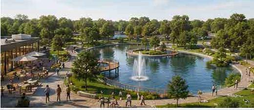Парк отдыха с искусственным водоёмом